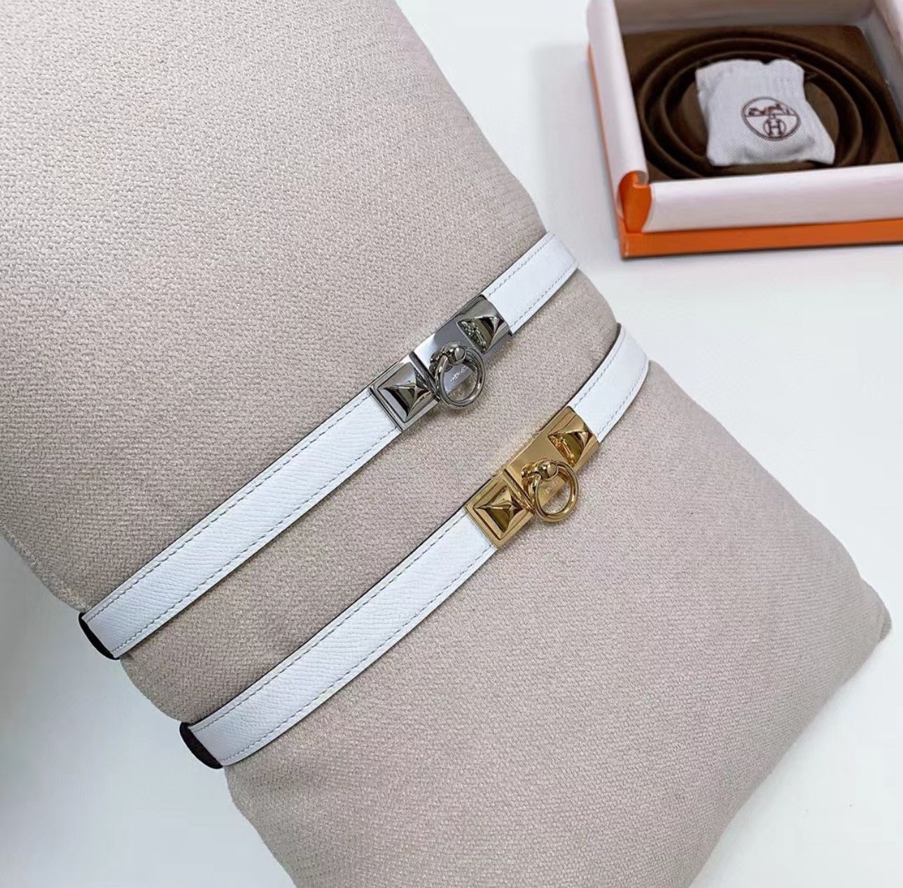 Hermès Rivale Belts Crafted From Epsom Calfskin Leather. - Image 3