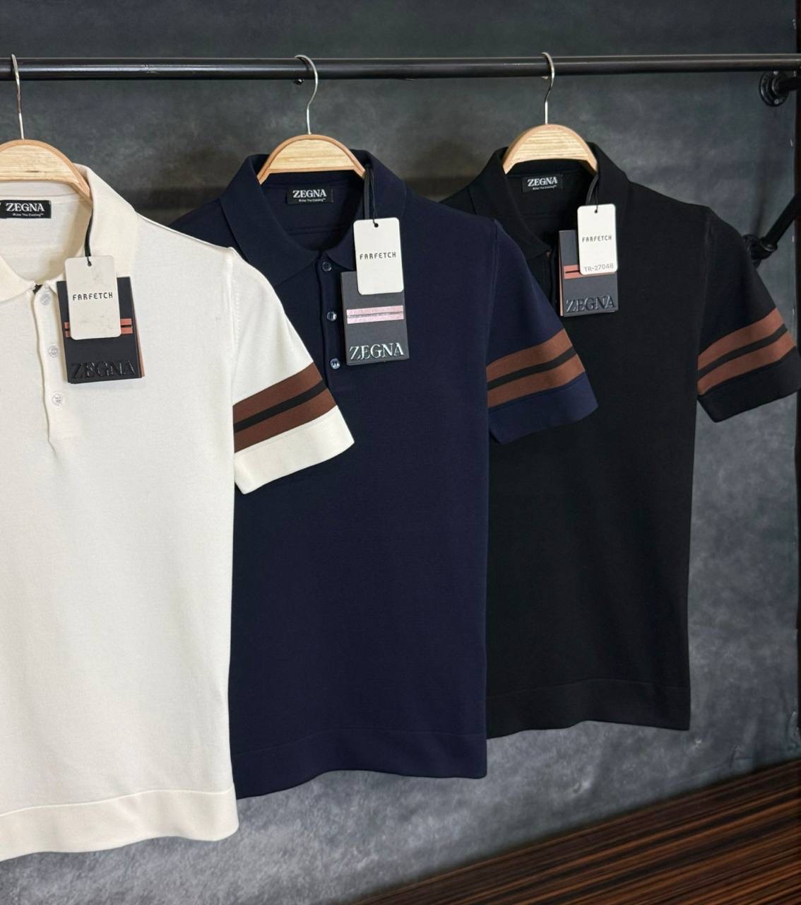 Zegna Polo Neck Cotton T-shirt - Image 6