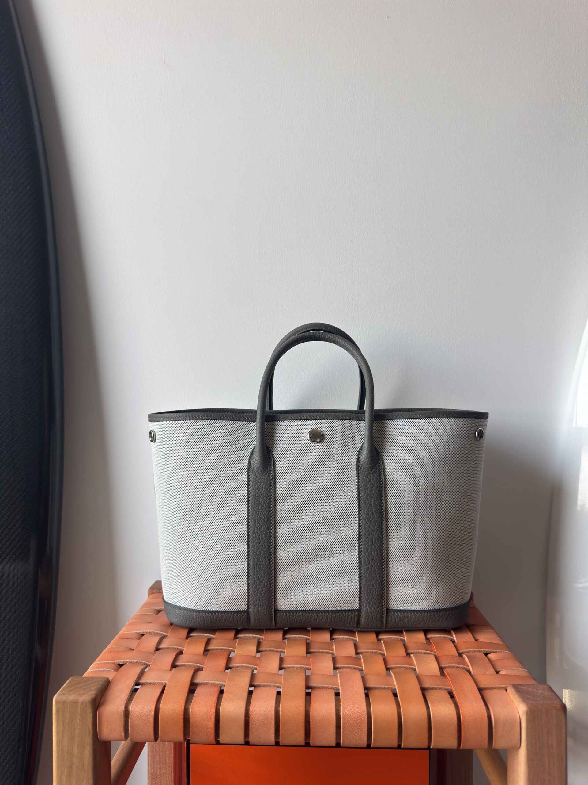 Hermès Neo Garden Party 30 Canvas With Vert Moyen Negonda Leather - Image 15