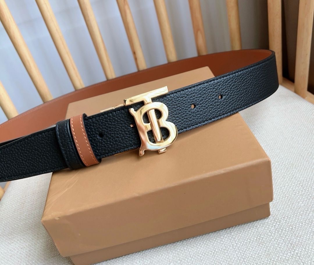 Burberry Reversible TB Belt Black Leather - Image 2