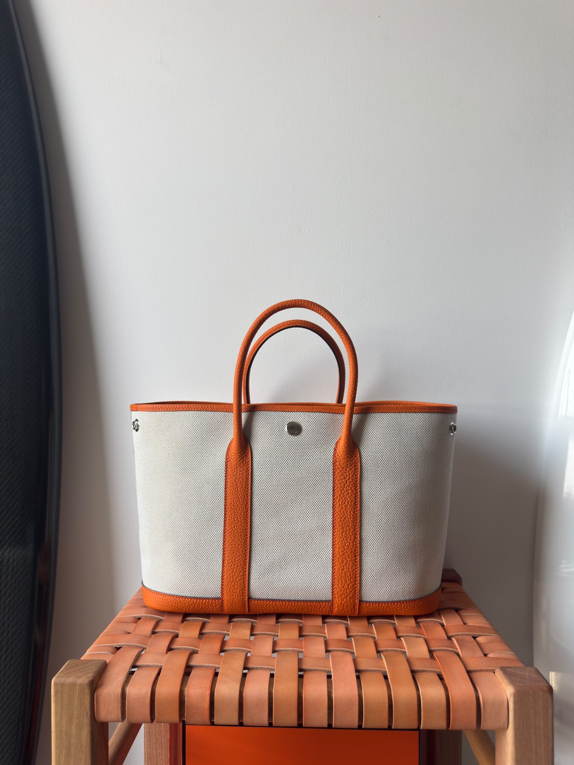 Hermès Neo Garden Party 30 Canvas With Vert Moyen Negonda Leather - Image 13