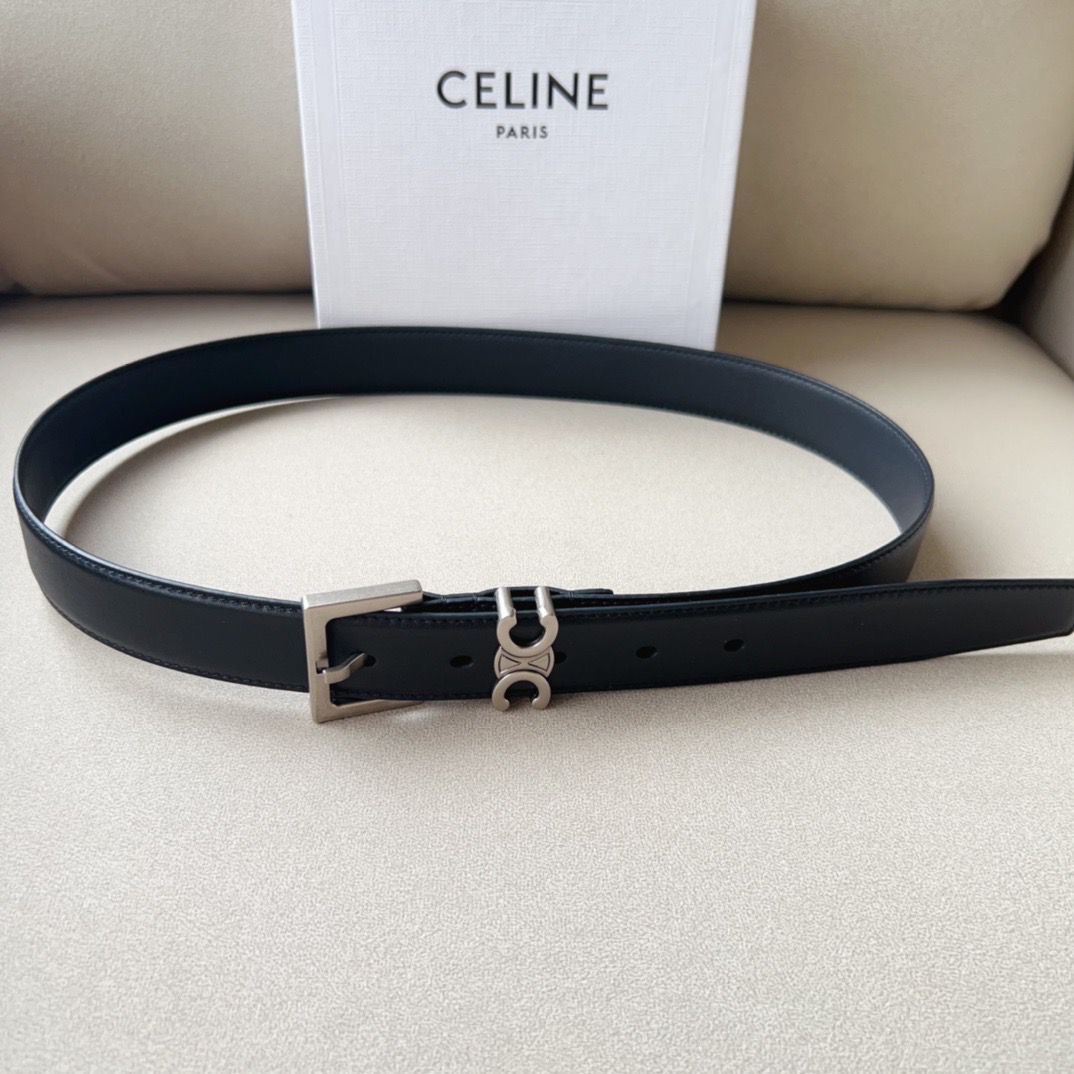 Celine Triomphe Belt Silver-Tone Buckle