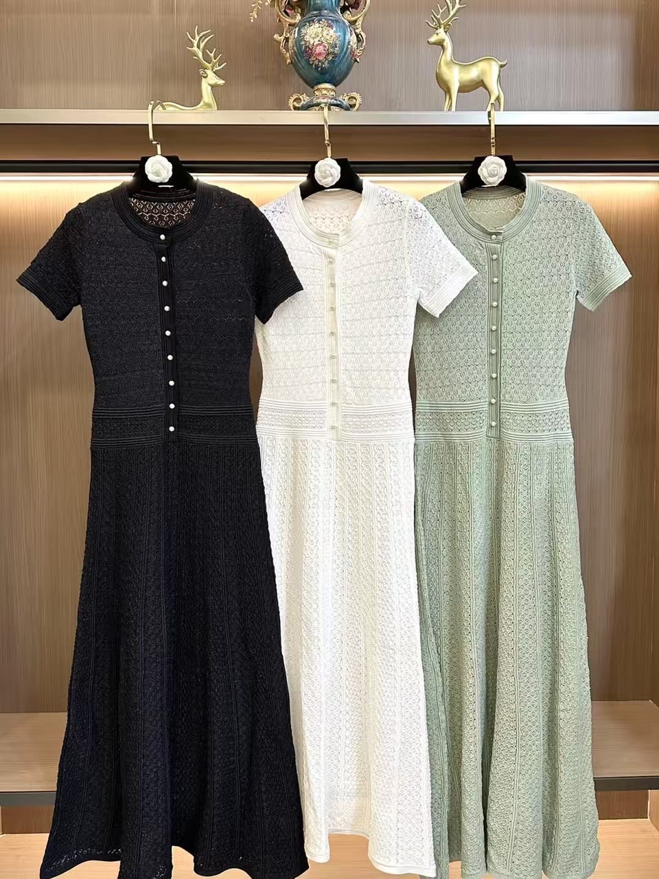 Sandro Open-Knit Maxi Dress