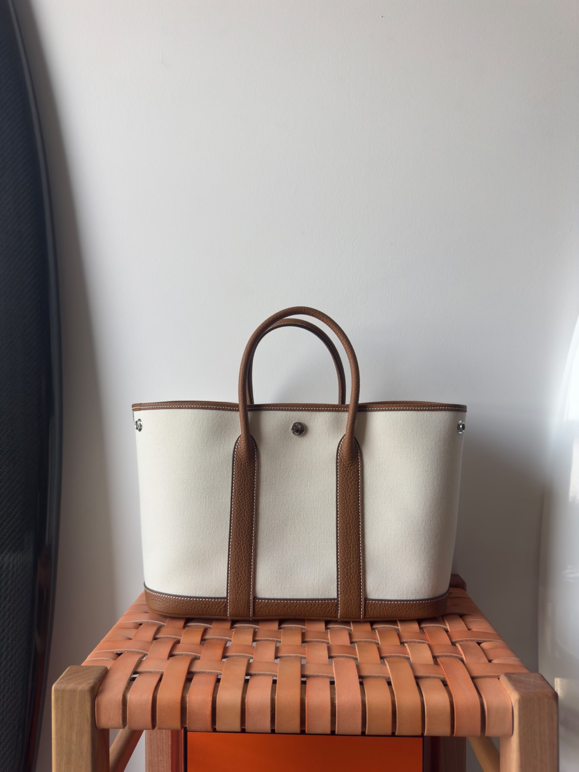 Hermès Neo Garden Party 30 Canvas With Vert Moyen Negonda Leather - Image 17