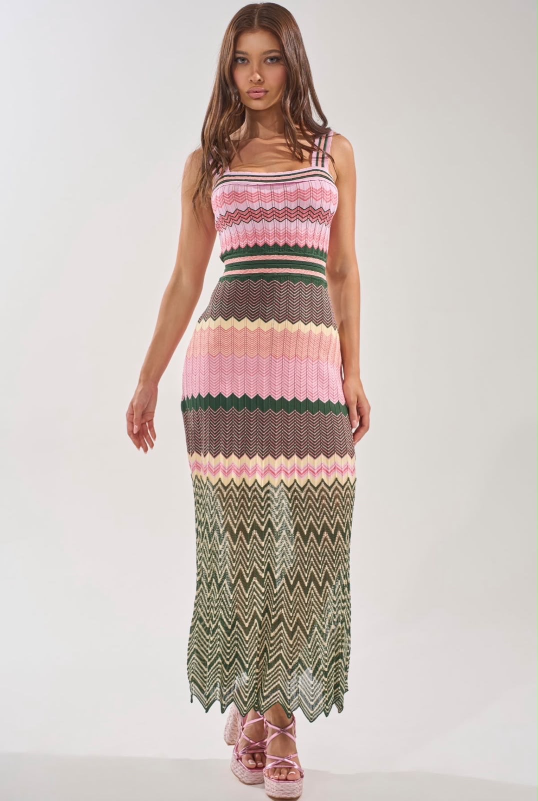 Daphné Contrast-Color knitted Midi Dress - Image 3
