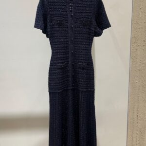 SANDRO Maxi Textured-Knit Dress