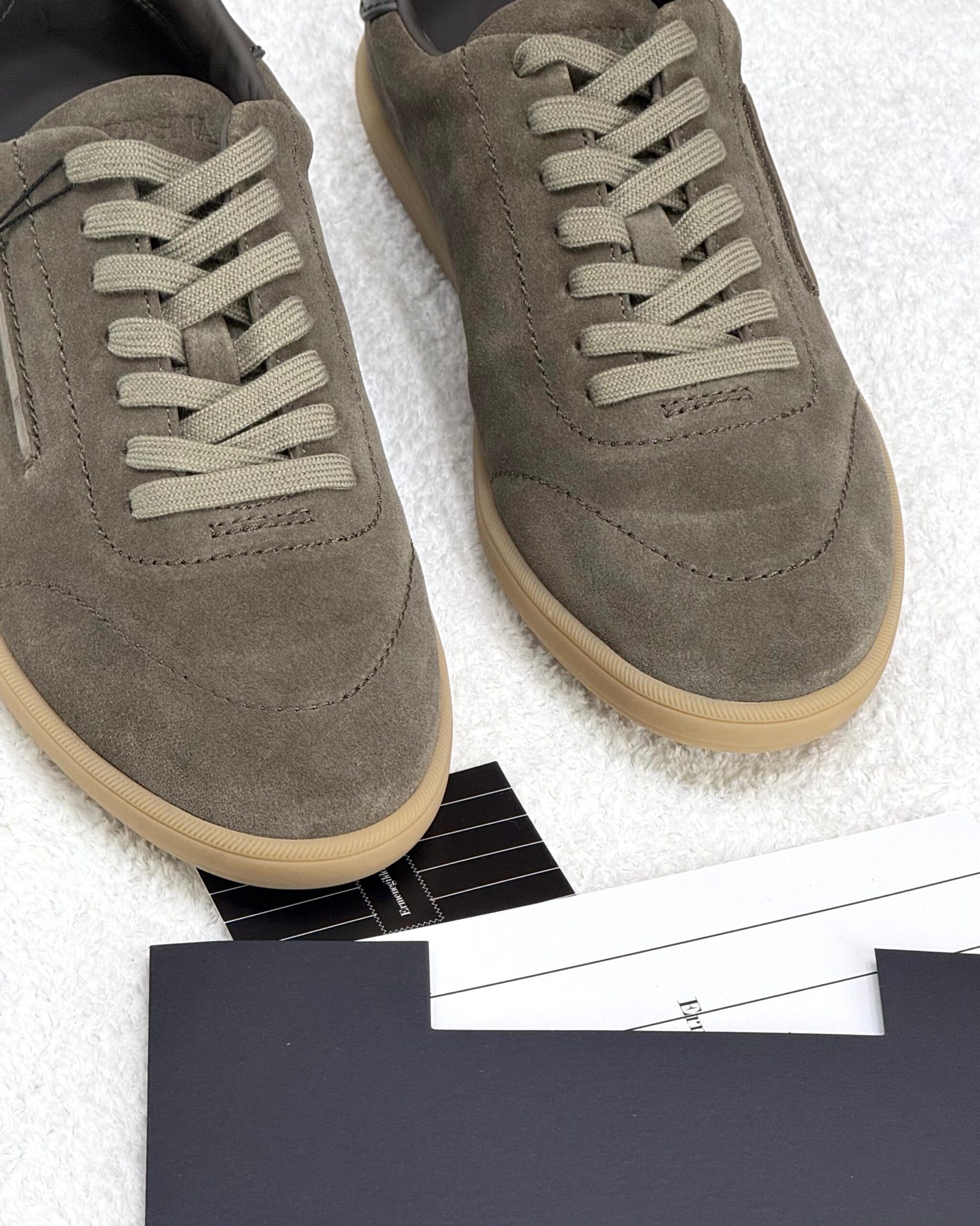 Zegna Beige Suede Sneakers - Image 7