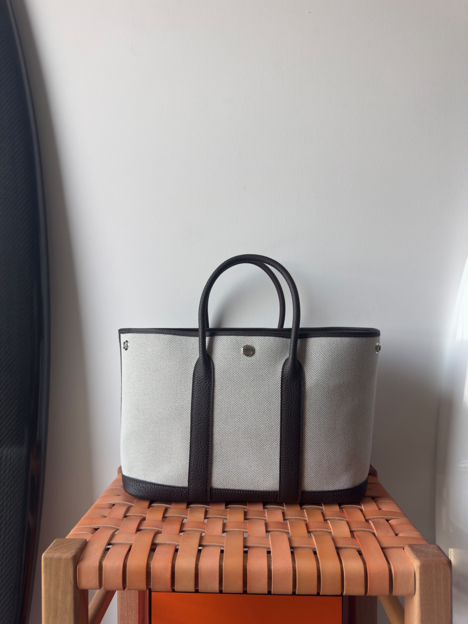 Hermès Neo Garden Party 30 Canvas With Vert Moyen Negonda Leather - Image 12