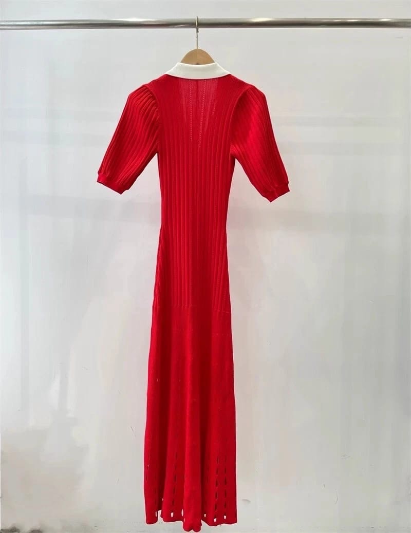 Sandro Red knitted Maxi Dress - Image 2