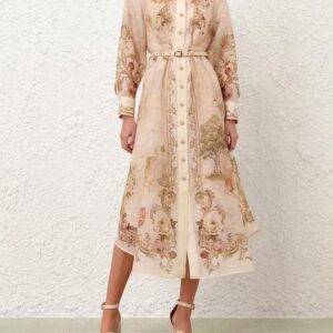 Zimmermann Memento Floral-Print Buttoned Midi Dress