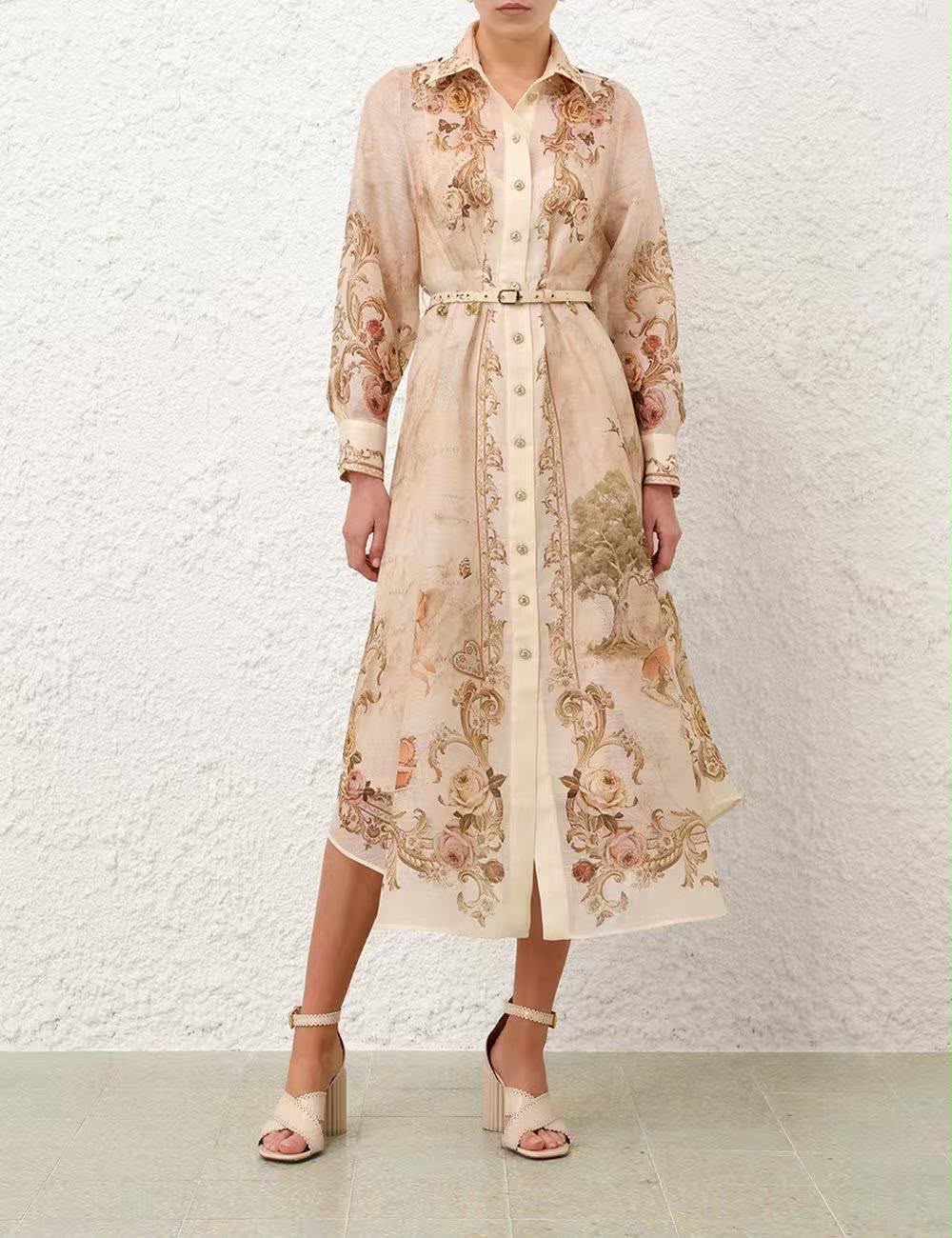 Zimmermann Memento Floral-Print Buttoned Midi Dress