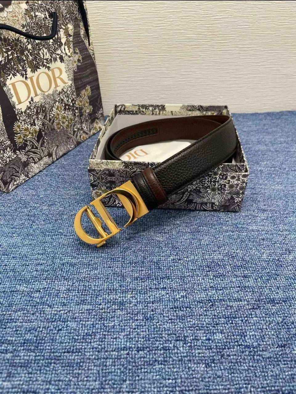 Dior Reversible Belts Feature Signature CD