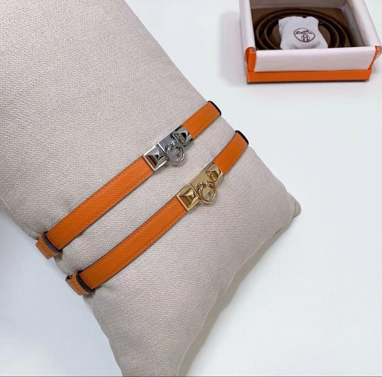 Hermès Rivale Belts Crafted From Epsom Calfskin Leather. - Image 9