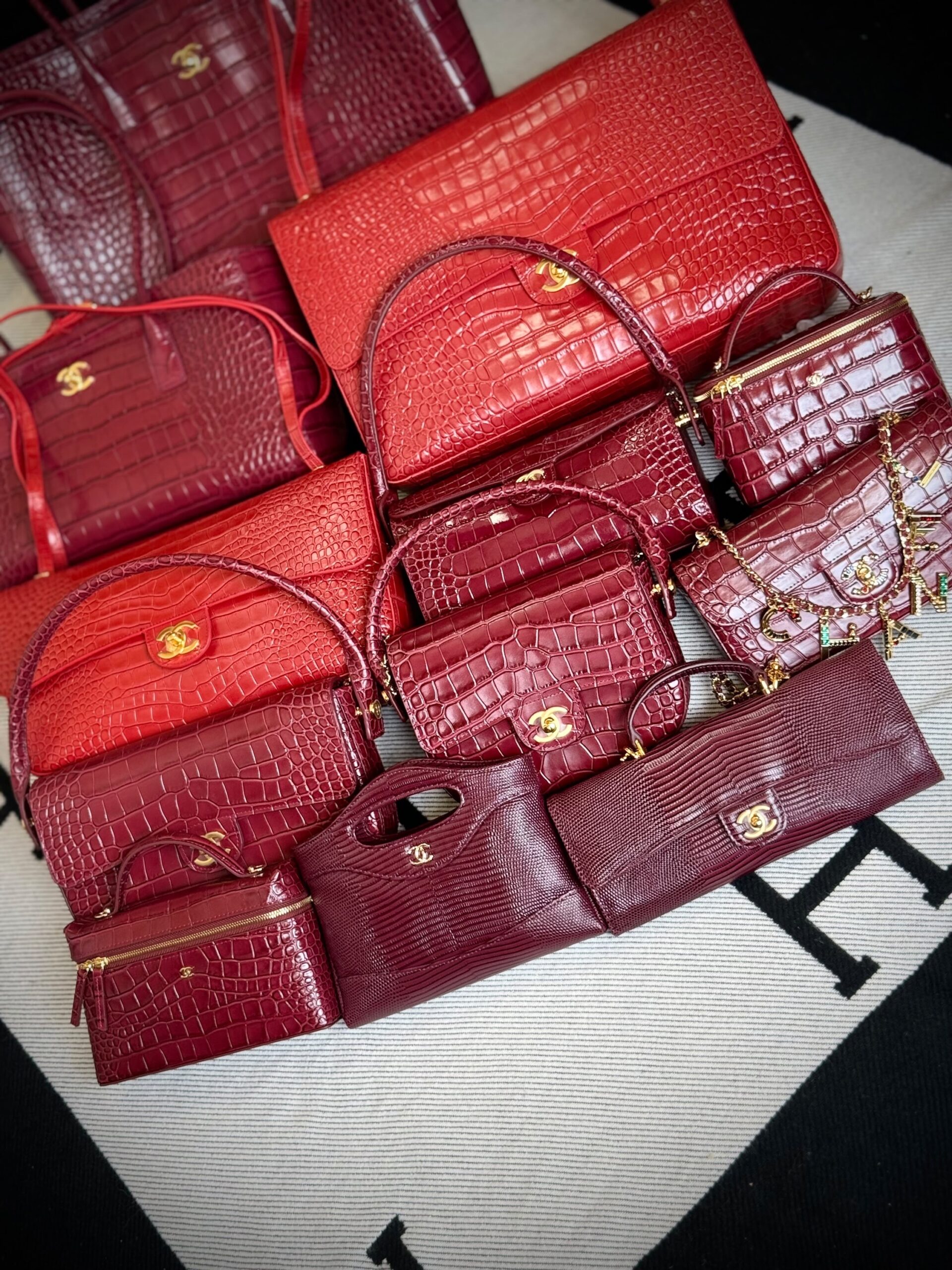 Chanel Croc-Embossed Calfskin Bags Collection - Image 7