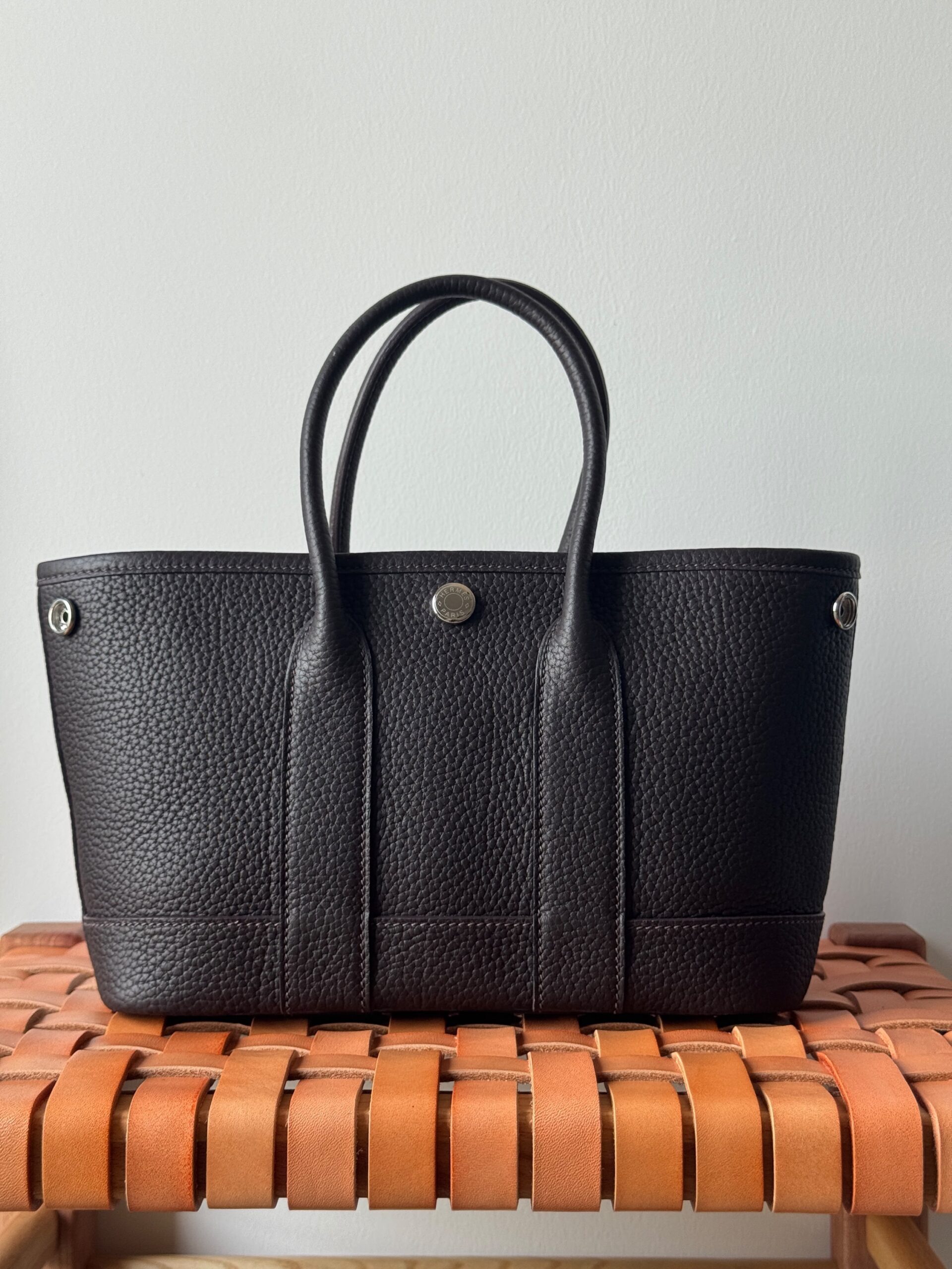 Hermès Garden Party 23 Cm Negonda Leather With Silver-Tone Hardware