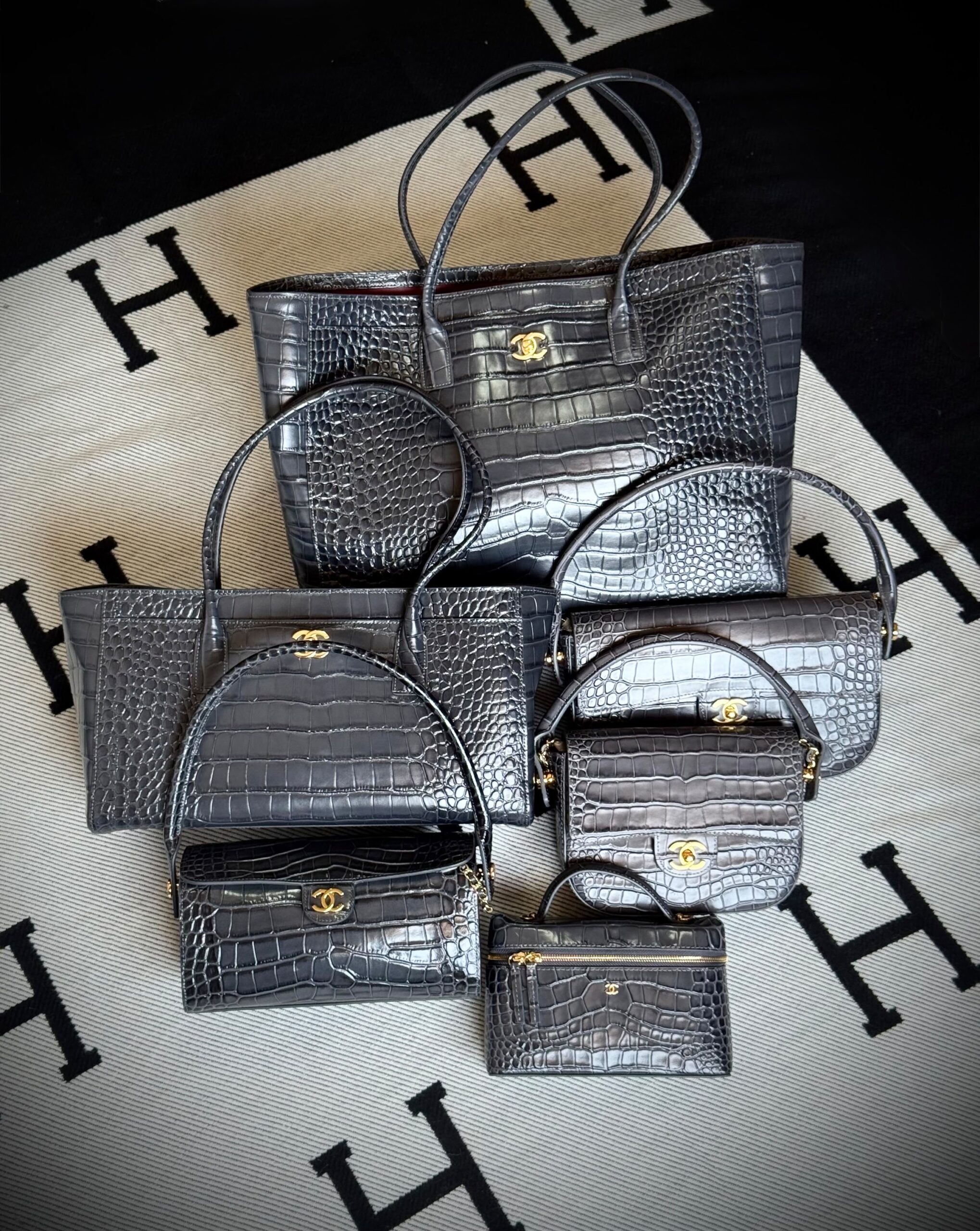 Chanel Croc-Embossed Calfskin Bags Collection - Image 3