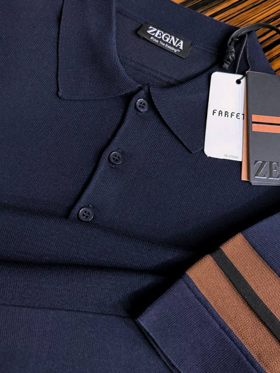 Zegna Polo Neck Cotton T-shirt - Image 4