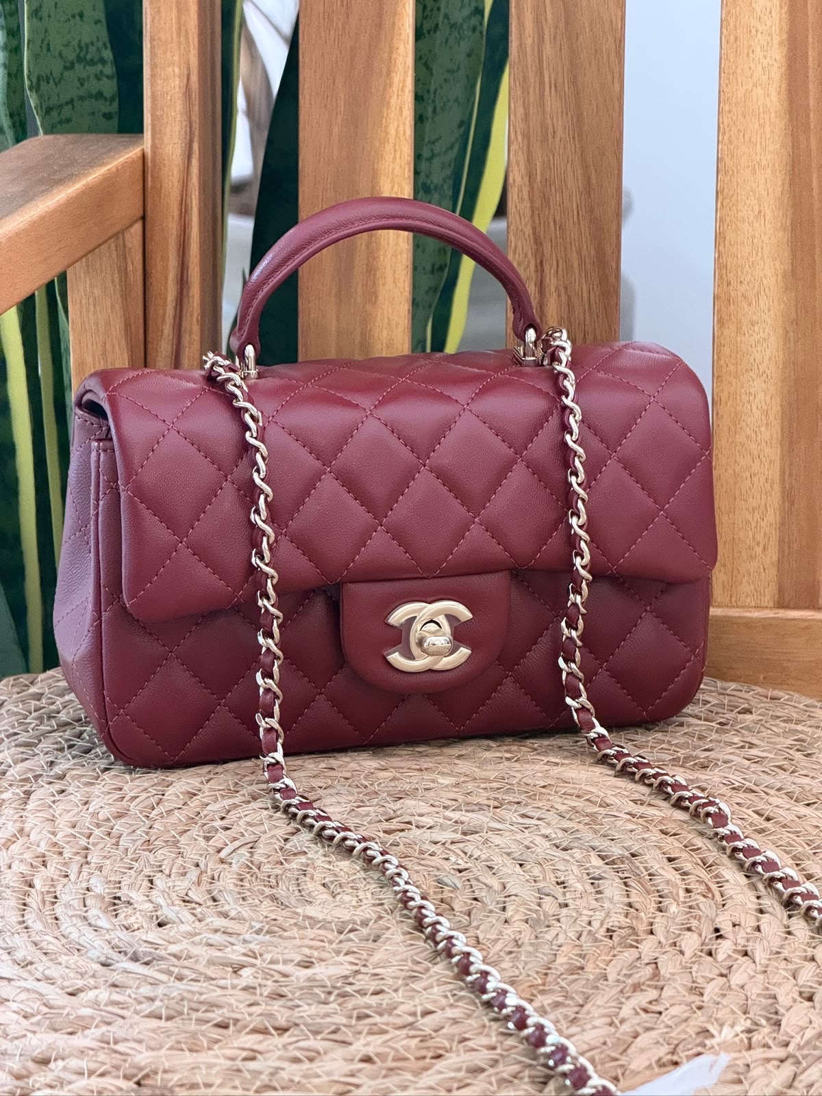 black Chanel Caviar Mini Rectangular Flap Bag - Image 5