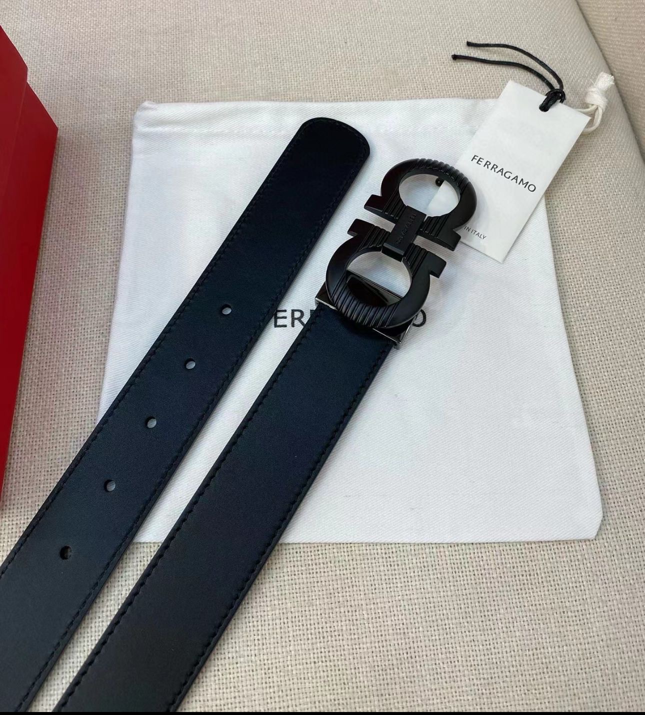 Ferragamo Reversible Gancini Belt Black Calf Leather - Image 3