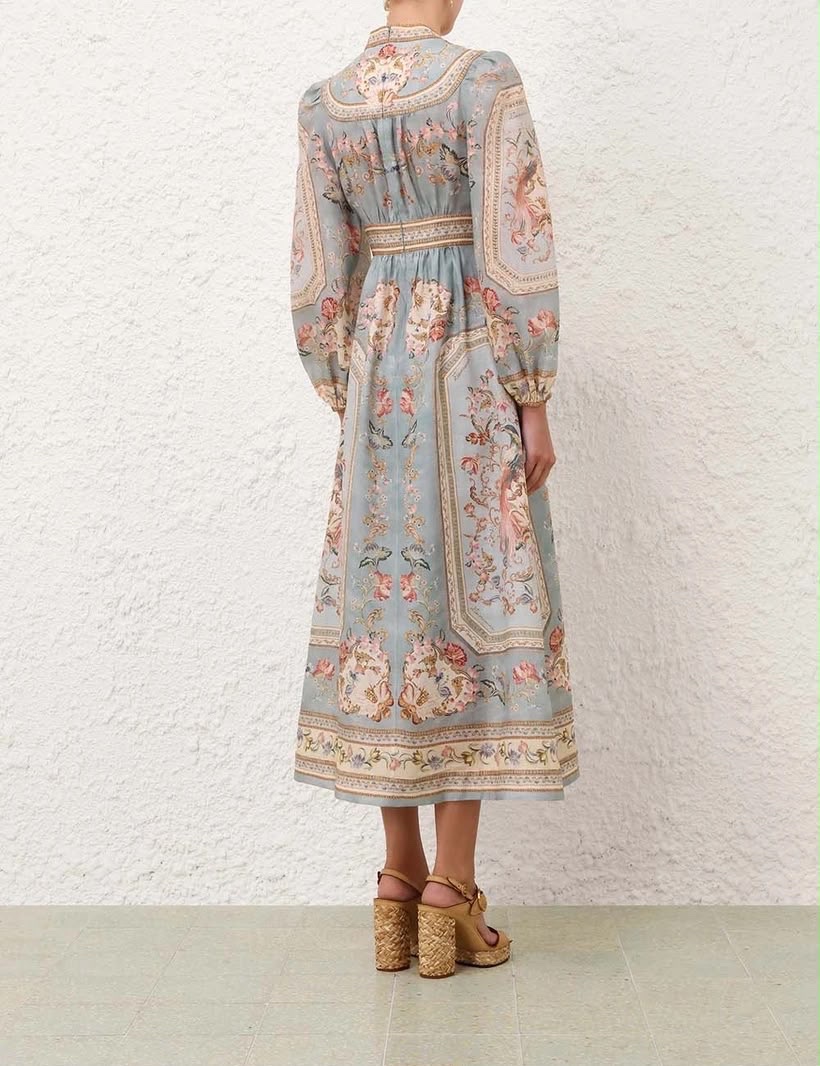 Zimmermann Roselight Plunge Midi Dress - Image 2