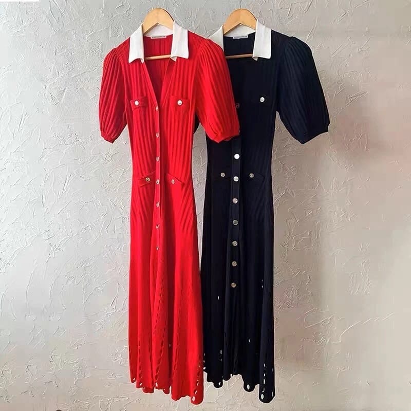 Sandro Red knitted Maxi Dress - Image 4