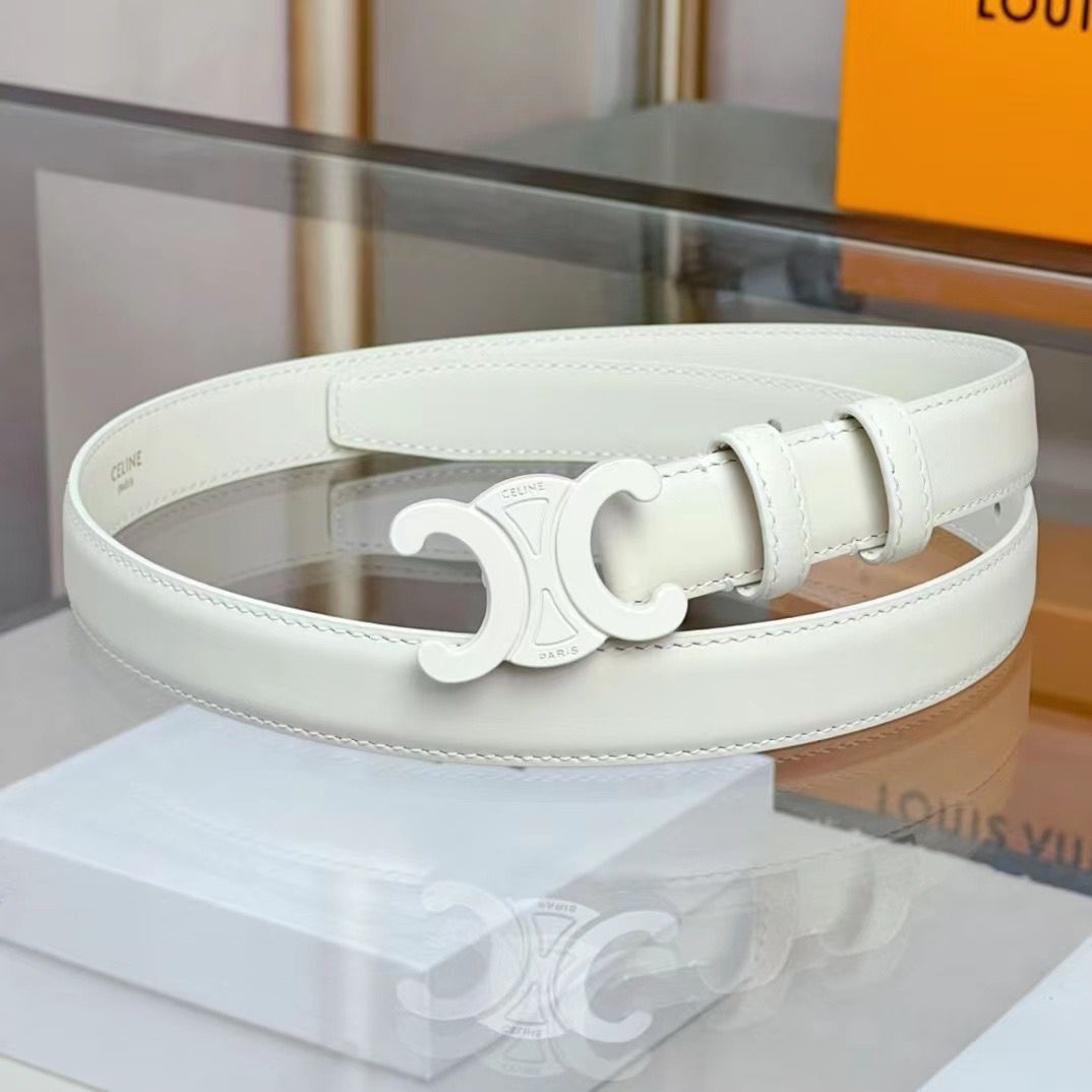 Celine Triomphe Belt In Natural Calfskin Featuring The Iconic Parisian - Image 3