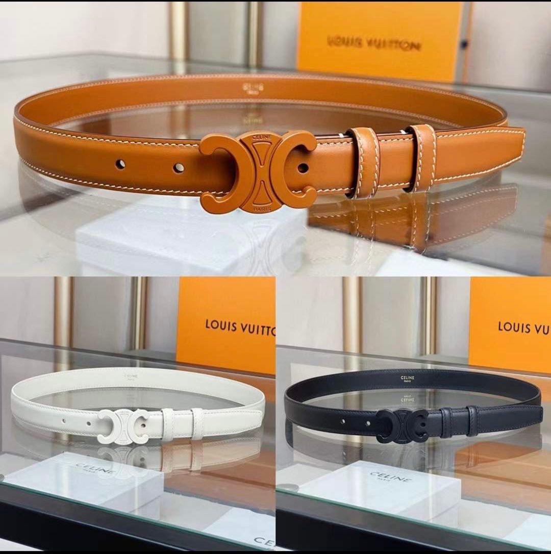 Celine Triomphe Belt In Natural Calfskin Featuring The Iconic Parisian - Image 4