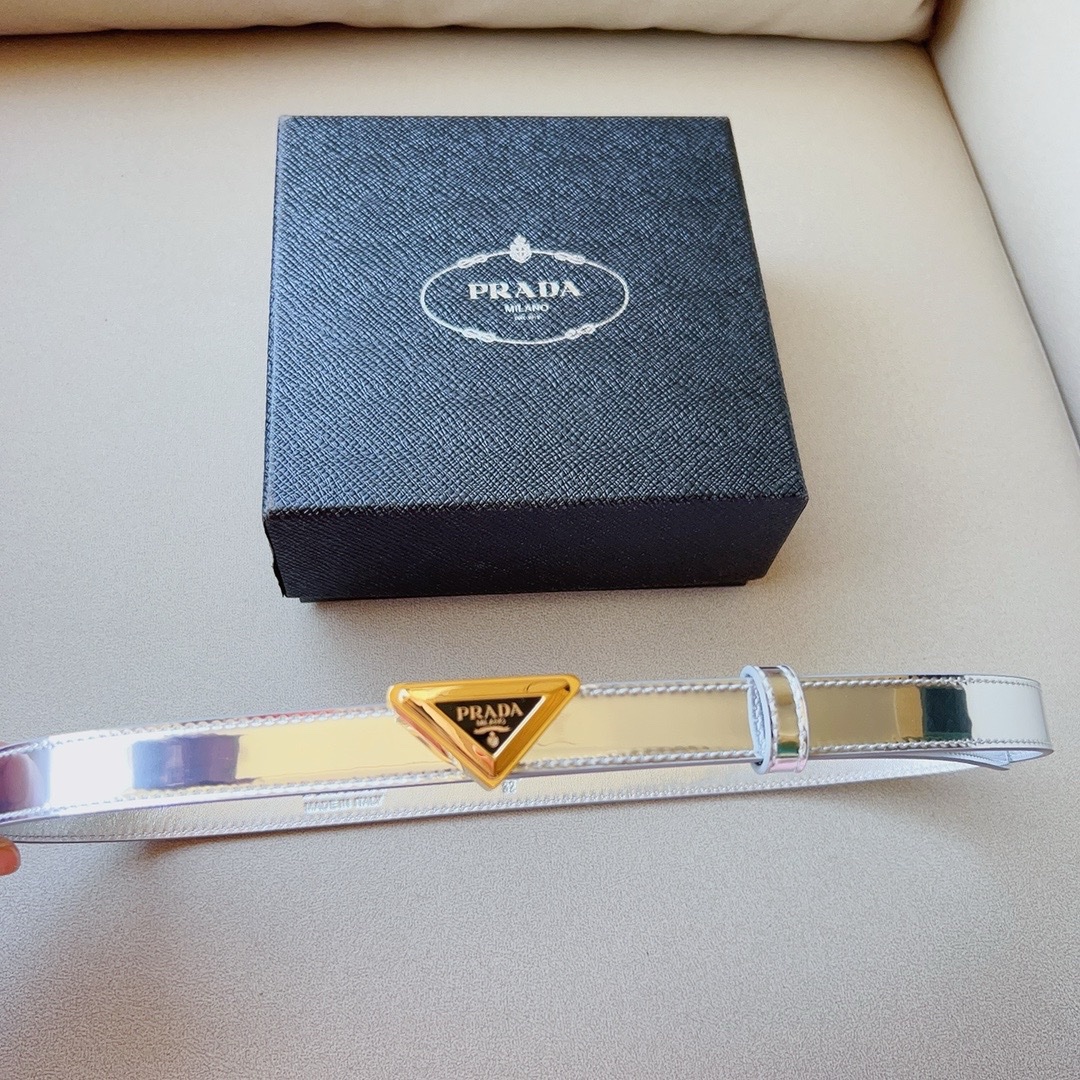 Prada Belts Are Adorned With The Iconic Enameled-Metal Triangle Logo - Image 7