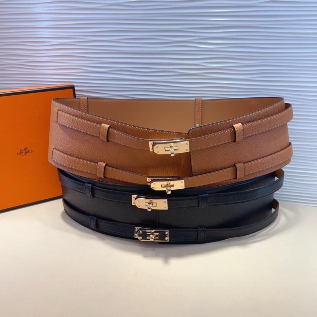 blue Hermès Belt Featuring Signature Silver-Toned Kelly Hardware Closures - Image 4