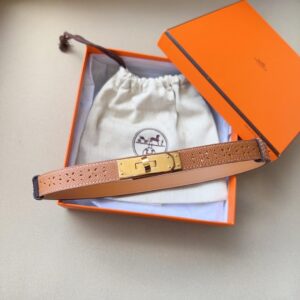 Hermès Kelly Belt Features Perforated Leather