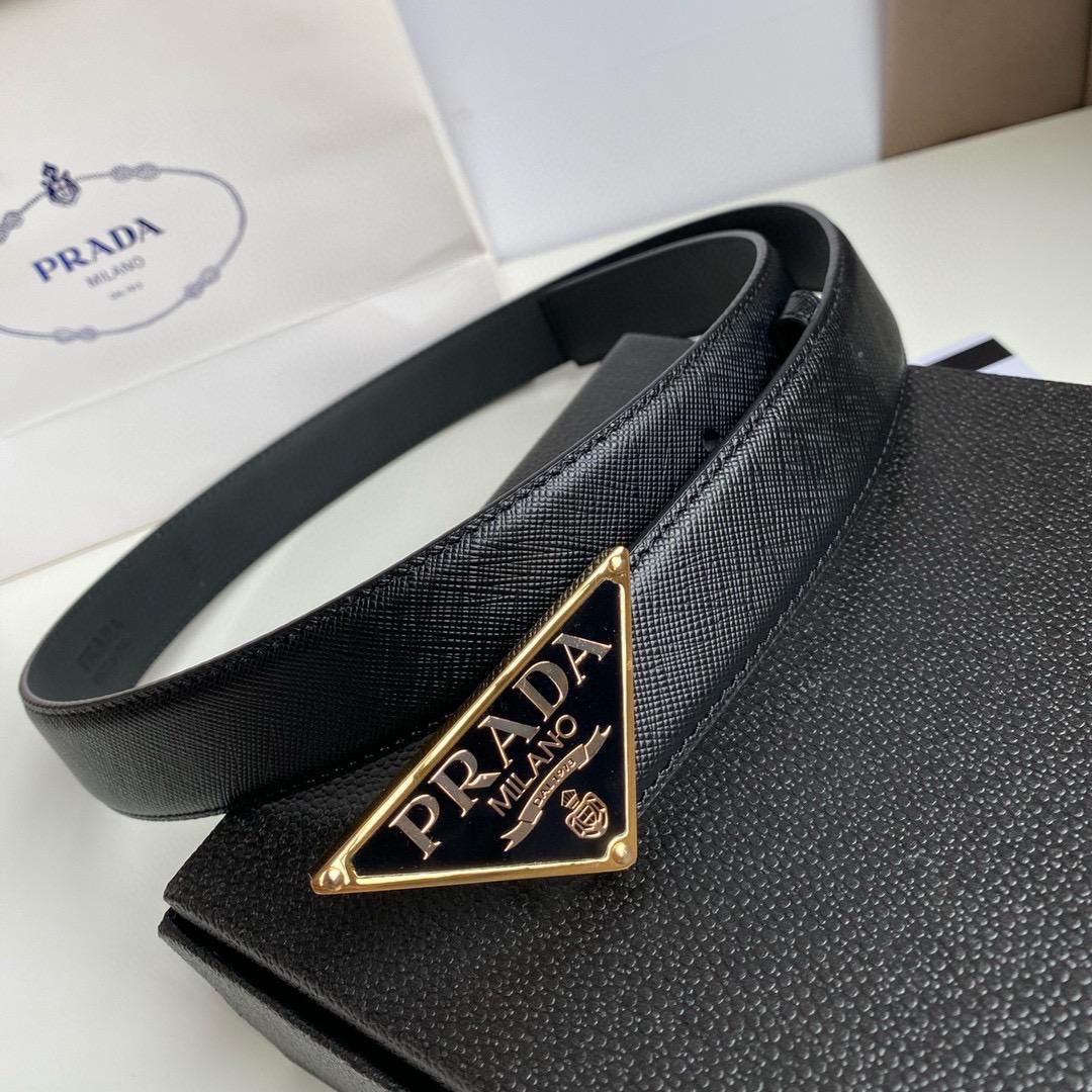 Prada Belt Is Crafted From Black Saffiano Leather