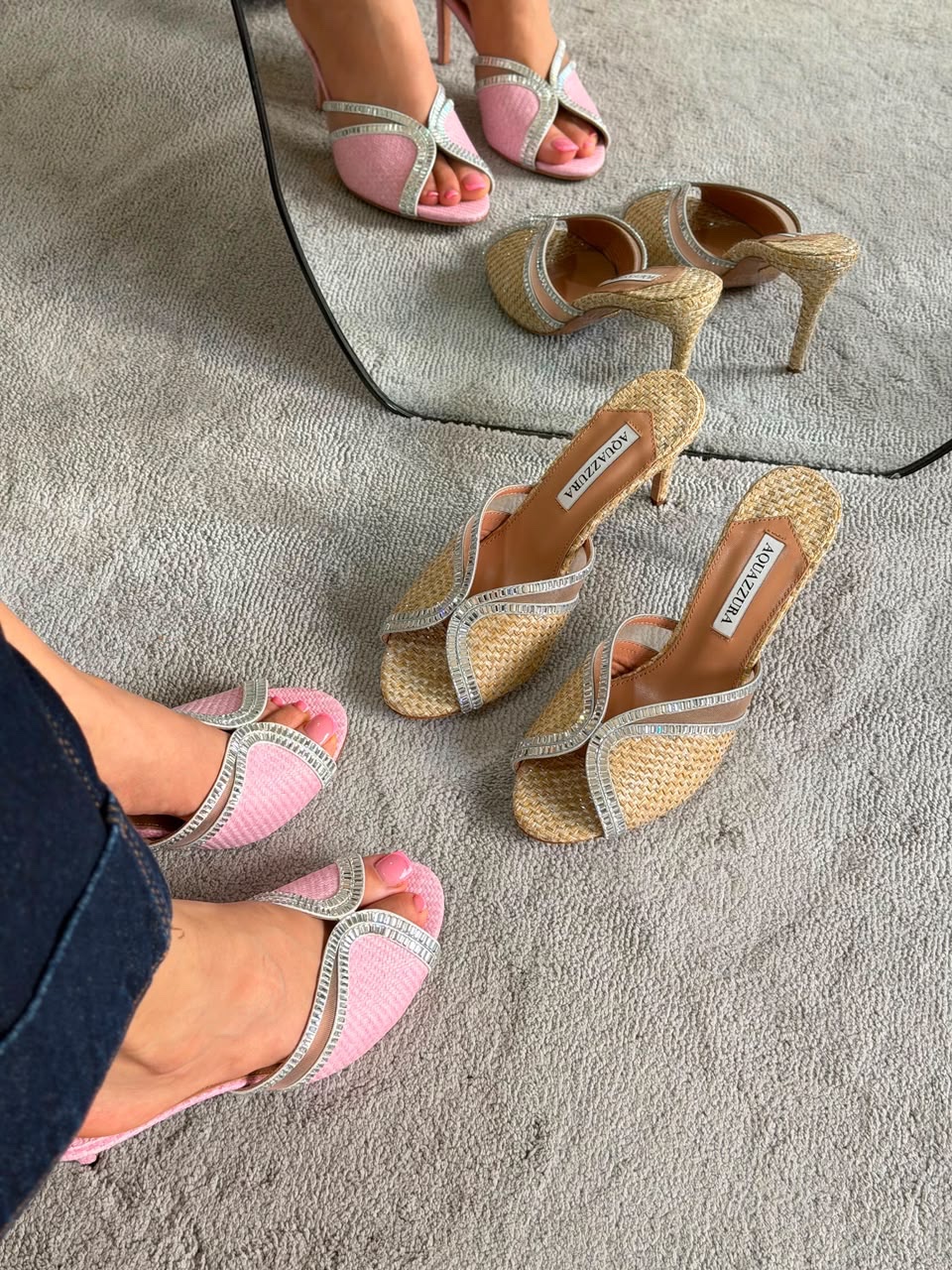 Aquazzura Wild 75 Aurora Mules