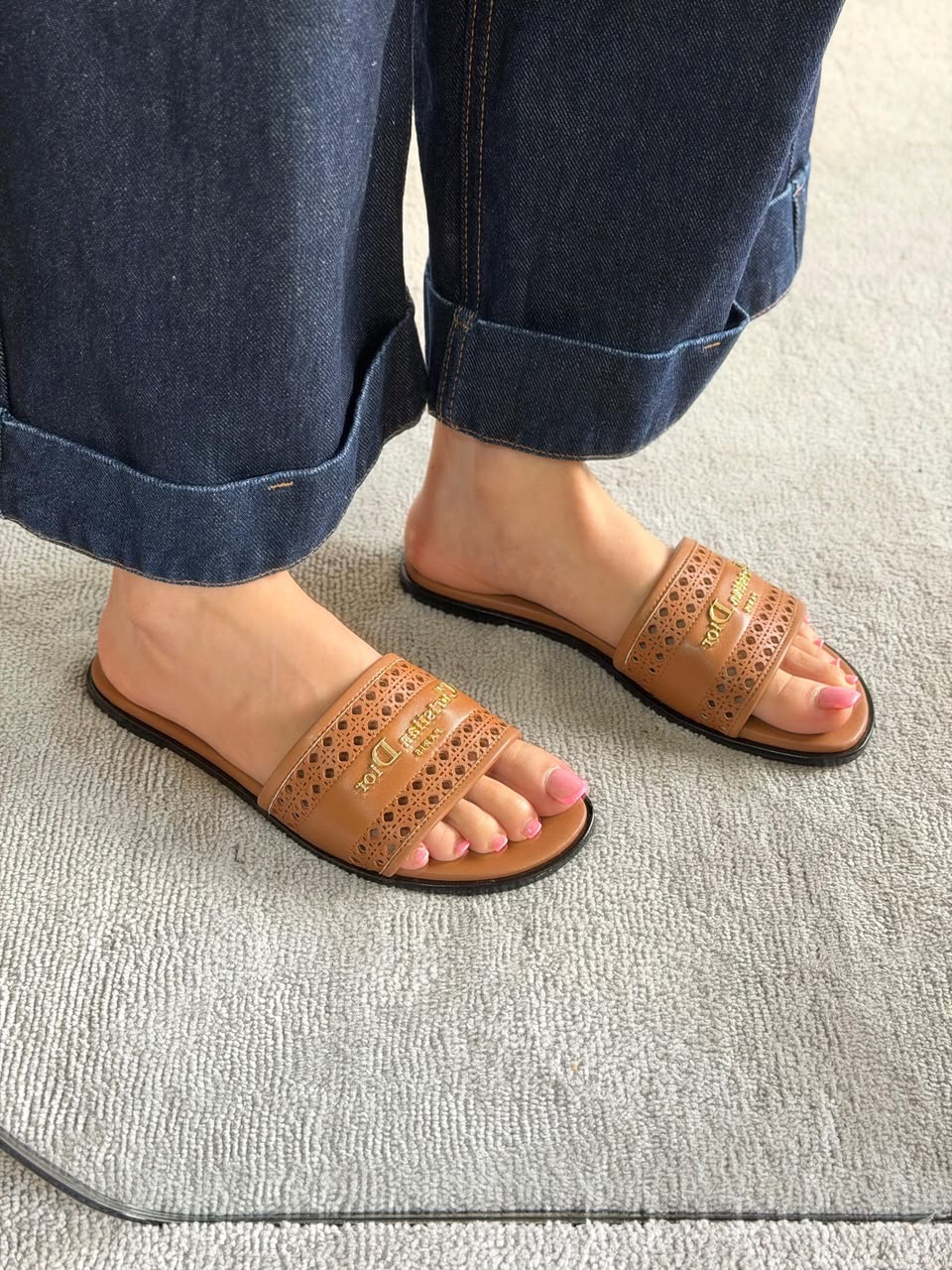 Christian Dior D-Lane Slides And Dior D-Lane Heeled Slides - Image 9