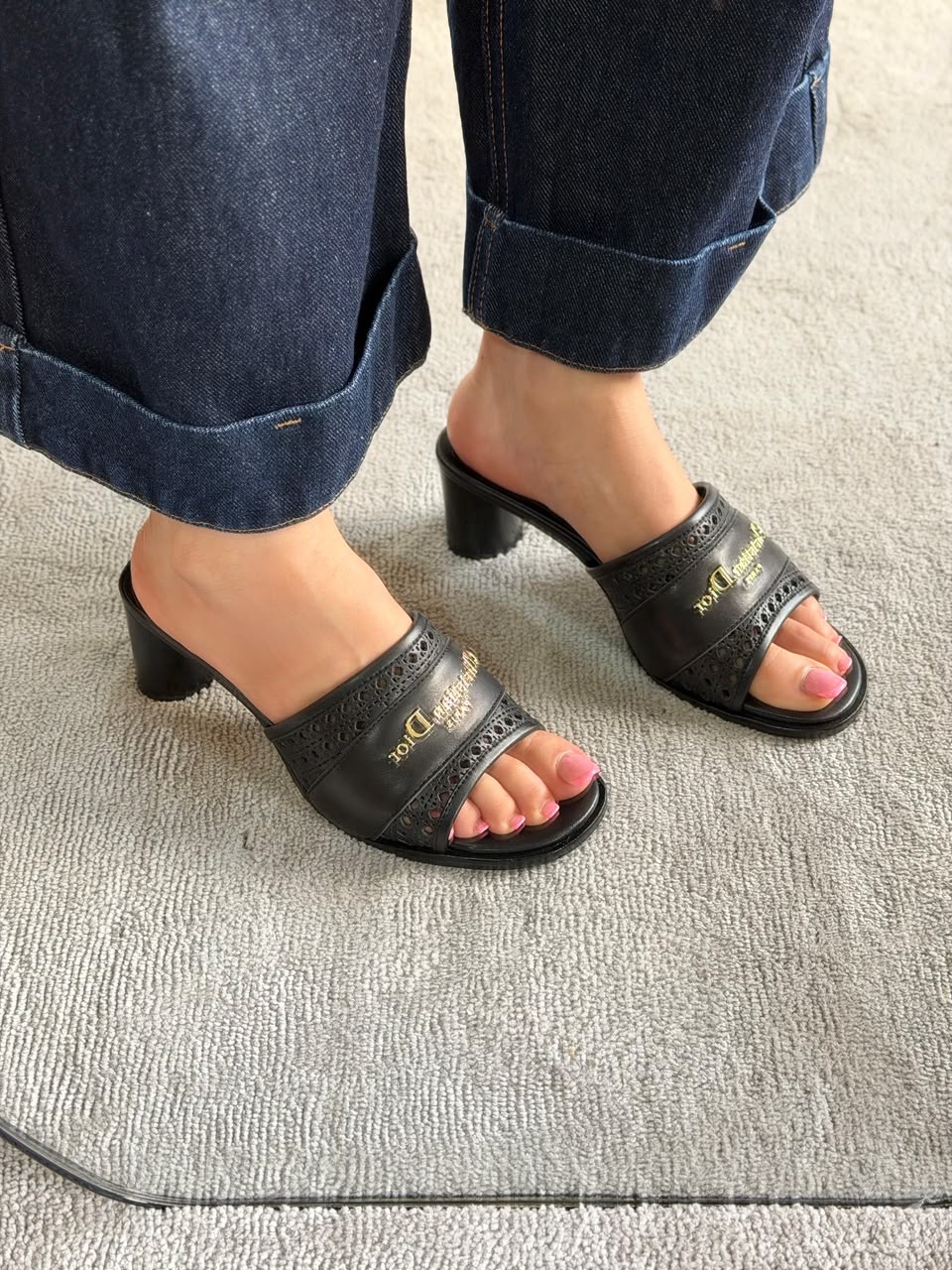 Christian Dior D-Lane Slides And Dior D-Lane Heeled Slides - Image 3