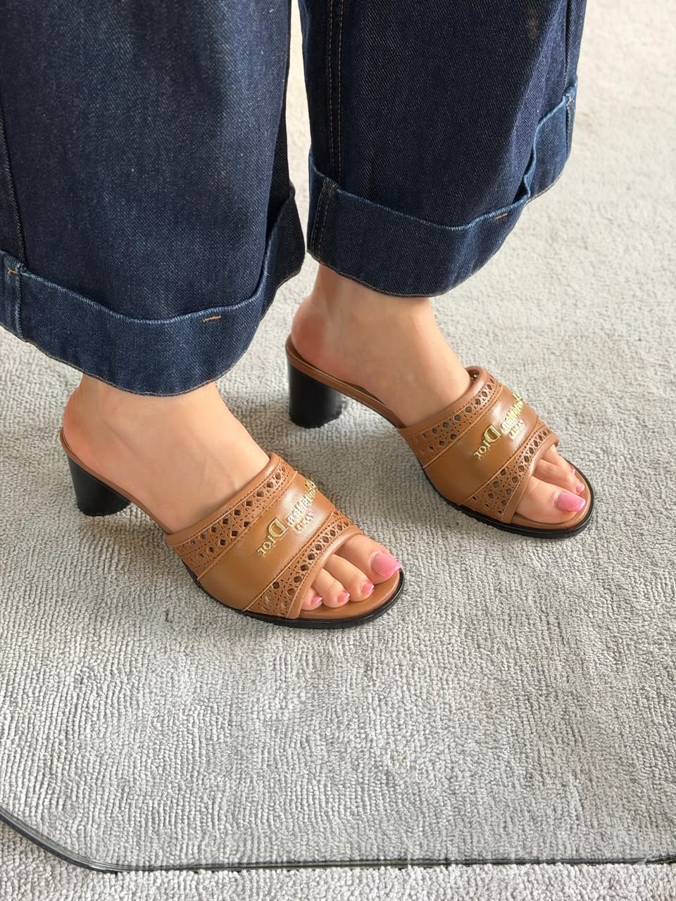 Christian Dior D-Lane Slides And Dior D-Lane Heeled Slides - Image 5