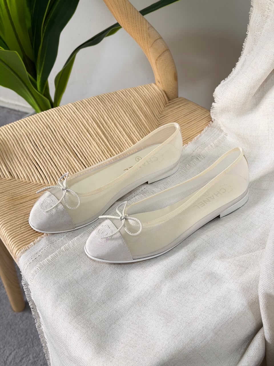 Chanel mesh ballet flats And Chanel Slingback Sandals Heels - Image 9
