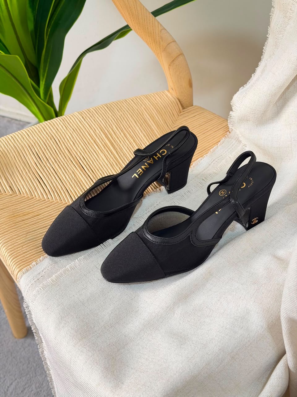 Chanel mesh ballet flats And Chanel Slingback Sandals Heels - Image 5