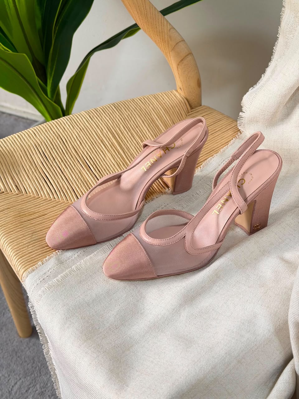 Chanel mesh ballet flats And Chanel Slingback Sandals Heels - Image 4