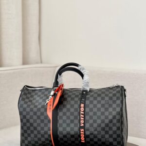 Louis Vuitton Keepall Bandouliere Damier Cobalt Race Travel Bag,