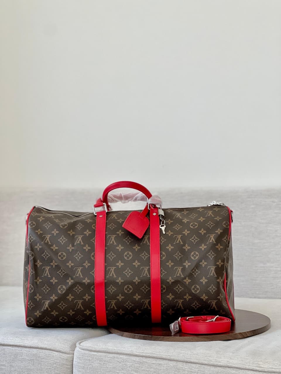 Louis Vuitton Keepall Bandouliere Damier Cobalt Race Travel Bag, - Image 3