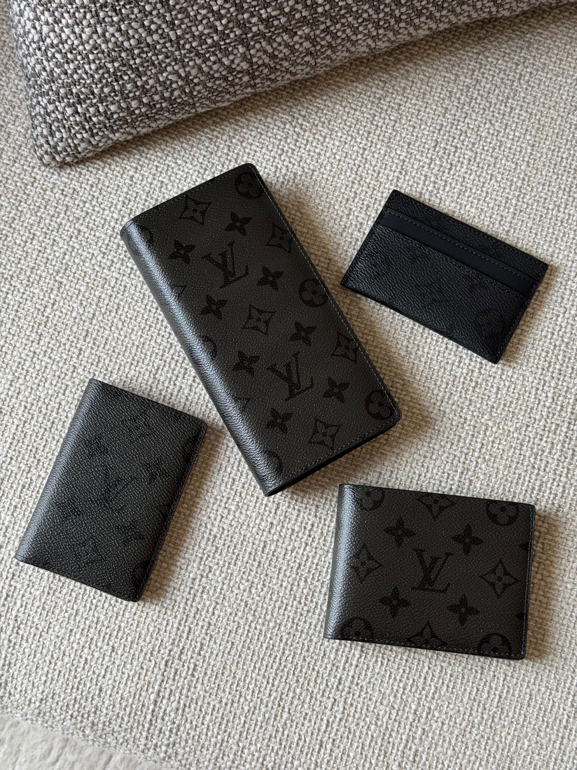 Louis Vuitton items are crafted from Monogram Eclipse Canvas