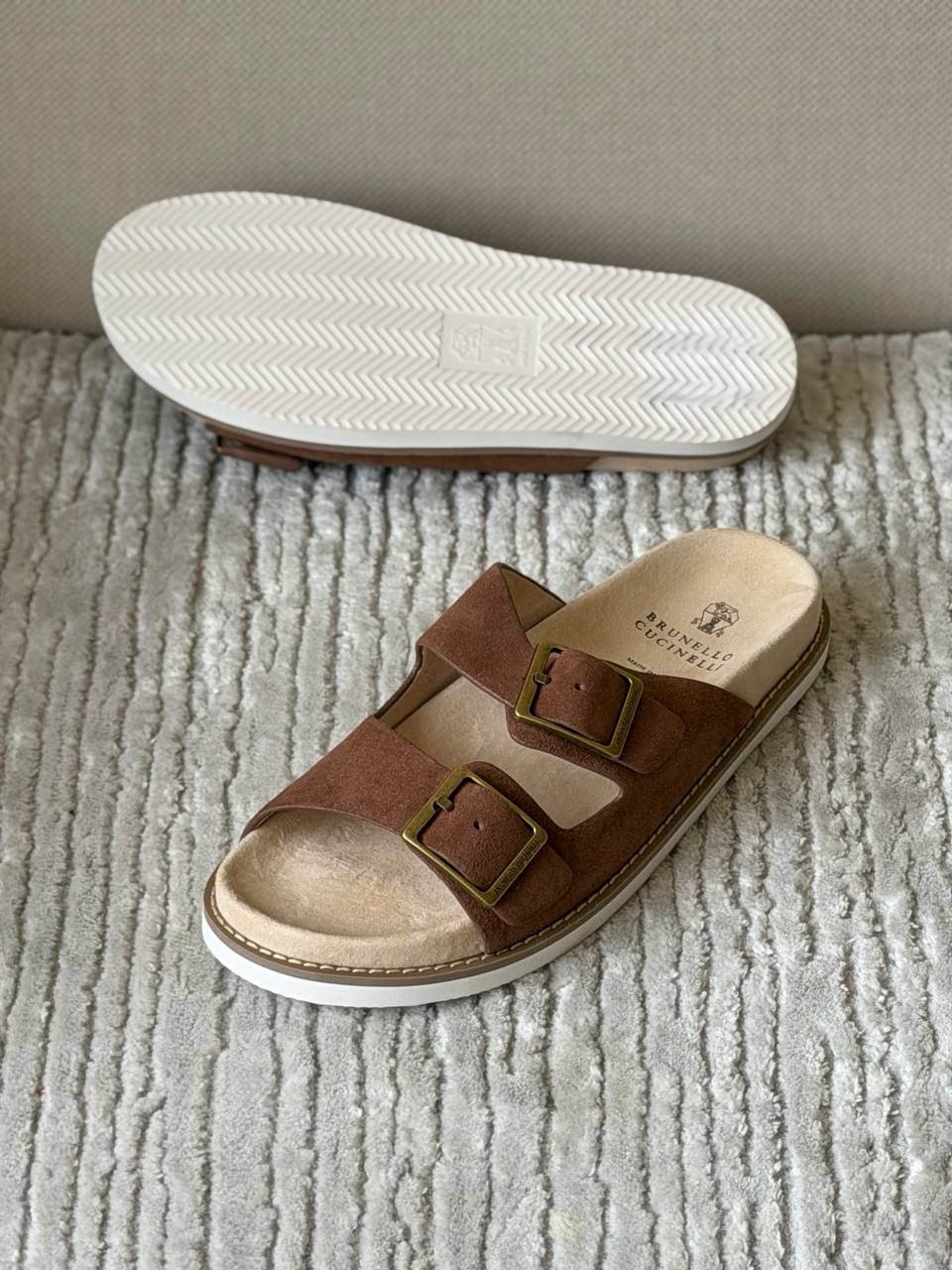 Brunello Cucinelli Suede slides - Image 2