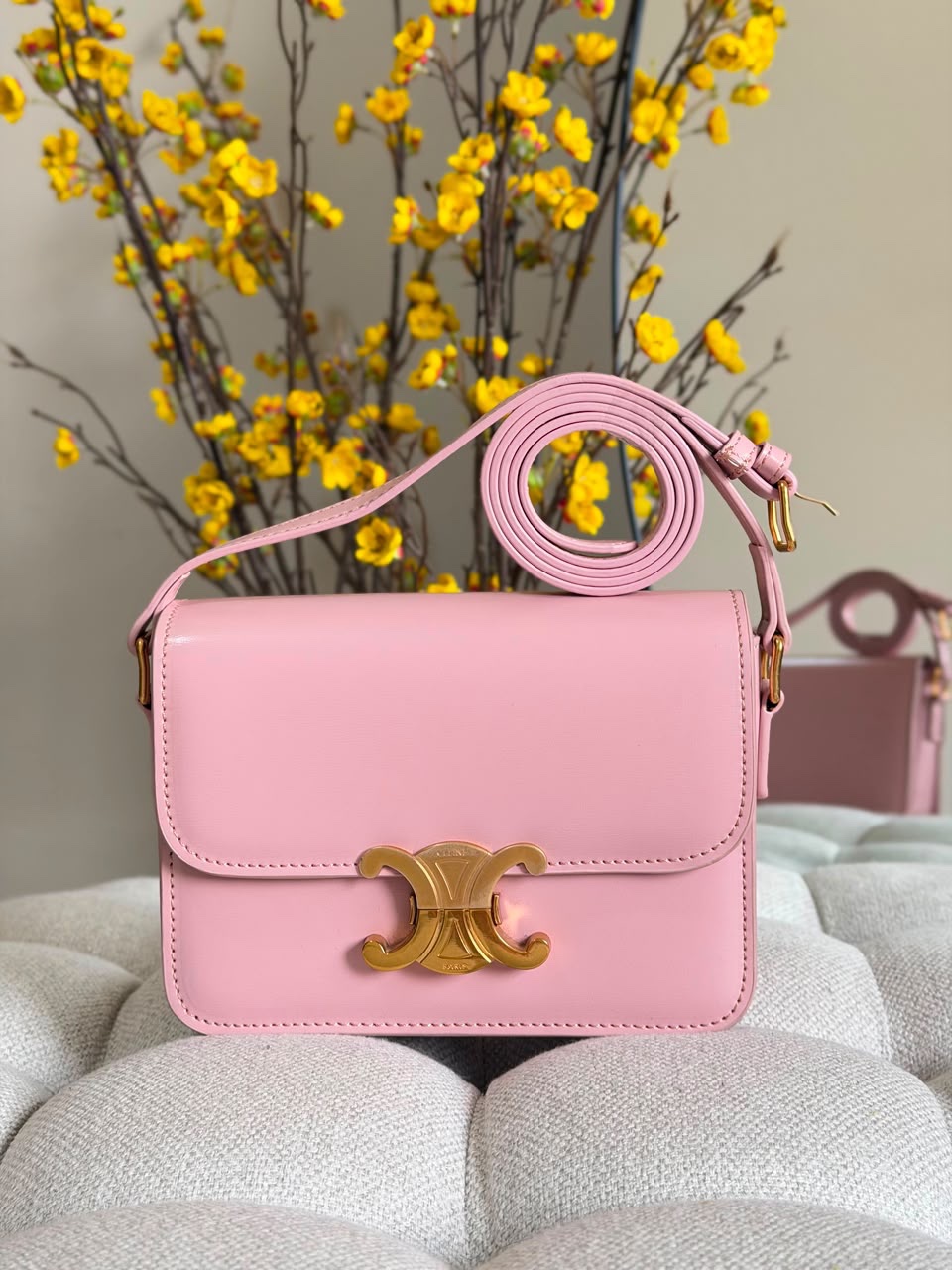 Celine Triomphe Bag Shiny Calfskin Leather - Image 3