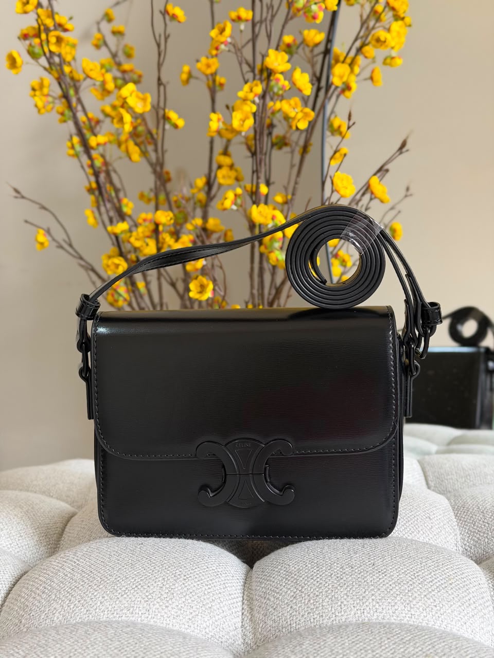Celine Triomphe Bag Shiny Calfskin Leather - Image 4