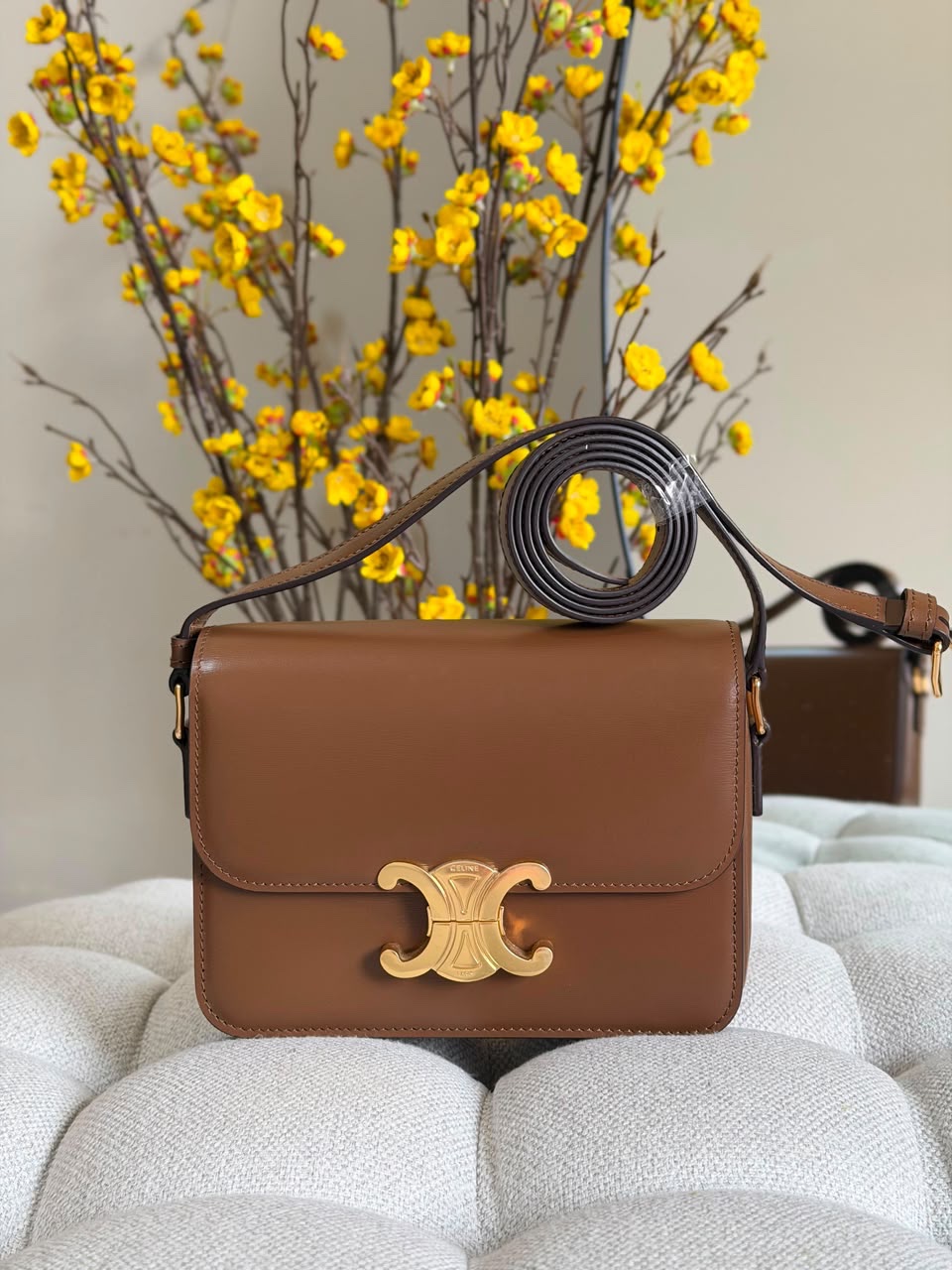 Celine Triomphe Bag Shiny Calfskin Leather - Image 8