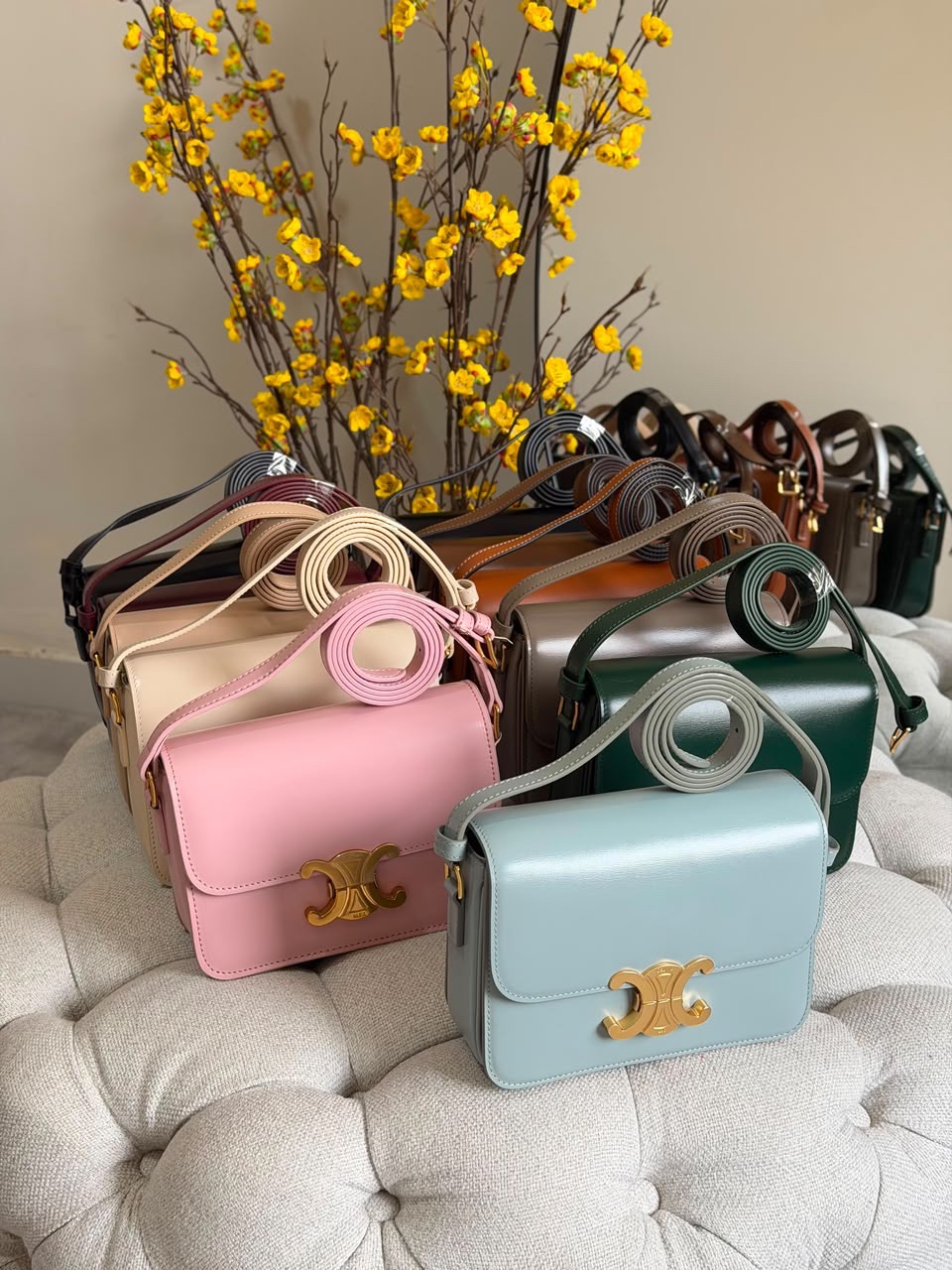 Celine Triomphe Bag Shiny Calfskin Leather - Image 9