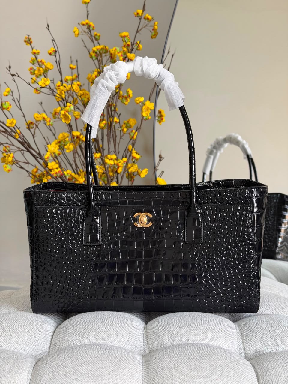 Chanel 26S Crocodile Embossed Calfskin Tote Bags - Image 2