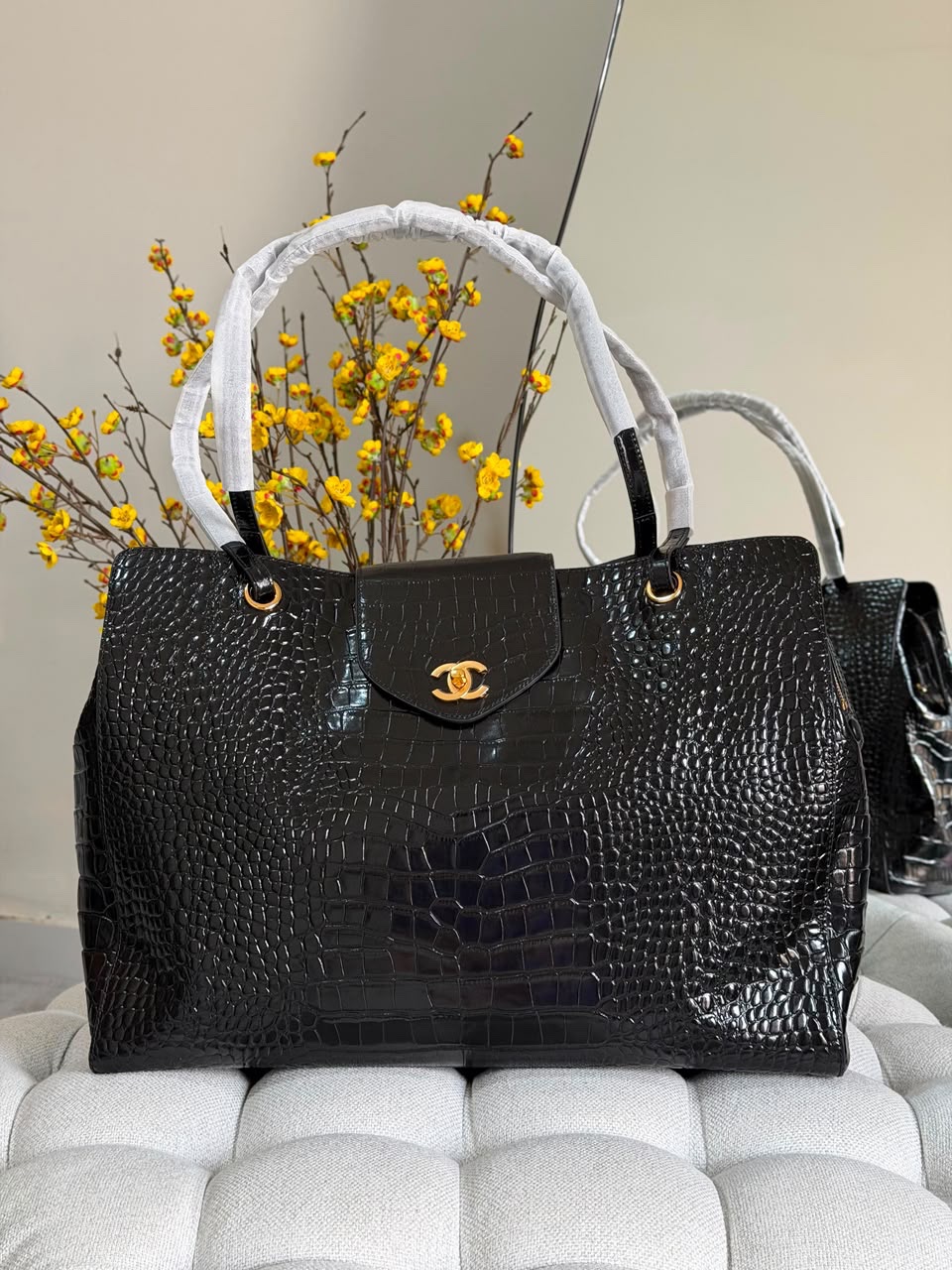 Chanel 26S Crocodile Embossed Calfskin Tote Bags - Image 3