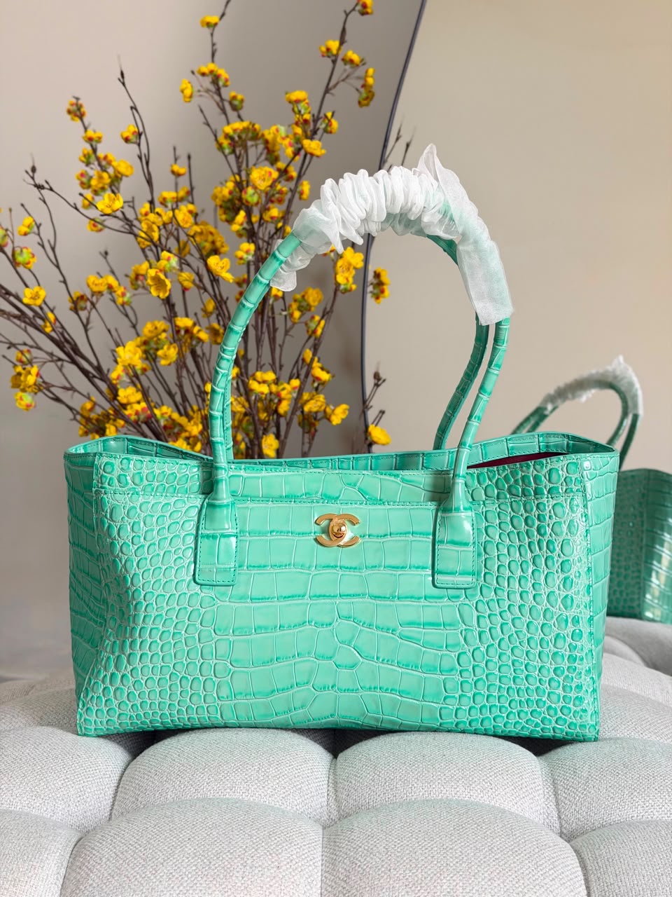 Chanel 26S Crocodile Embossed Calfskin Tote Bags