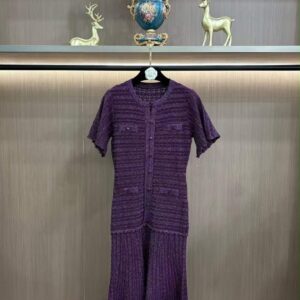 Sandro Rhinestone-Embellished Purple knit Dress